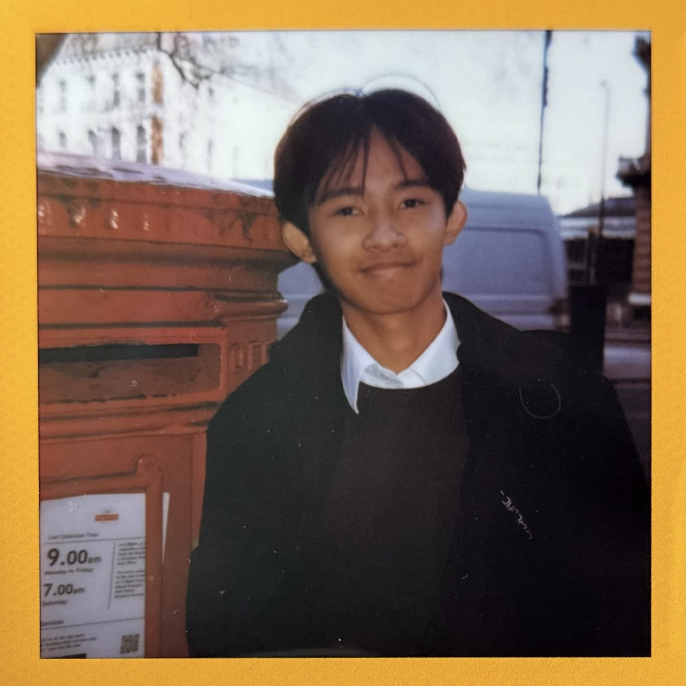 Me at a post box in London